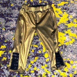 Kapital K metallic gold legging with cut outs